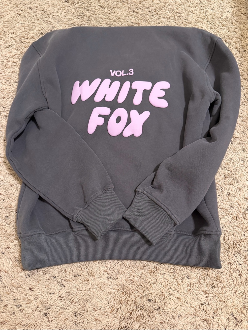 White Fox Gray and Pink Hoodie